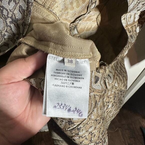 Stella McCartney Runway Crocodile Jacquard V-Neck Open Back Slit Dress Size 2 - Picture 15 of 15